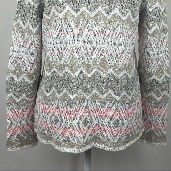 Pendleton Cream & Tan Pastel Crocheted Cottage Sweater Cardigan NWOT Size S - Picture 7 of 12